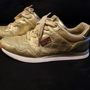 Guess Gold Sneakers. Size 10.
